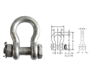 Schäkel-G2130 US-BOLZEN-ANKERSCHÄKEL
